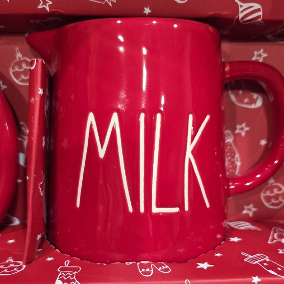 Rae Dunn Cookies & Milk Mug and Plate Set - NIB Christmas Holiday Red - Picture 2 of 3